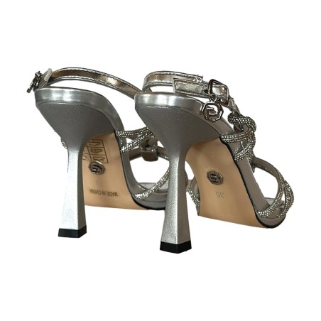 Gold & Gold GP606 Sandali Donna Tacco Alto con Strass Argento