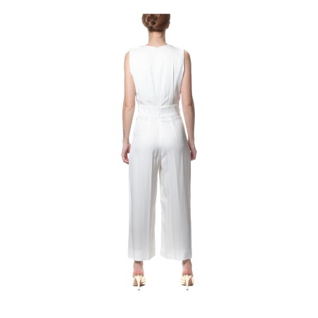 Gattinoni TU102000U23 Tuta 9/10 Scollo Incrociato con Tasche Francesi Bianco 