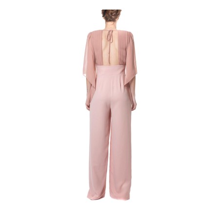 Gattinoni TU001000U25 Tuta Collo Profondo con Maniche a Farfalla Nude