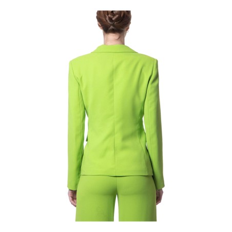 Gattinoni GI154000U25 Giacca Donna Slim Fit con Pieghe e Cintura Fiocco Cyber Lime 