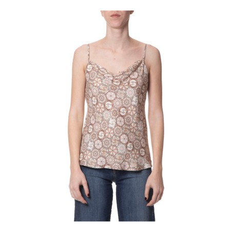Gattinoni TO049A03FAC Donna Top Scollo Cappuccio White Queen Nude