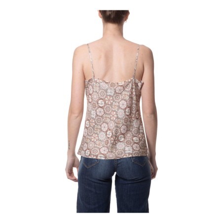 Gattinoni TO049A03FAC Donna Top Scollo Cappuccio White Queen Nude