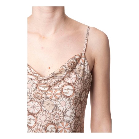 Gattinoni TO049A03FAC Donna Top Scollo Cappuccio White Queen Nude