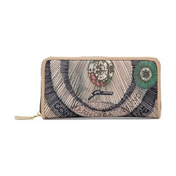 Gattinoni Planetarium BIGPL6454WPQ003 L Zip Wallet Watercolor Beige