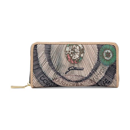 Gattinoni Planetarium BIGPL6454WPQ003 L Zip Wallet Watercolor Beige