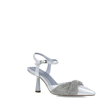 Menbur 24705 Décolleté Donna con Cinturino Lurex Argento 