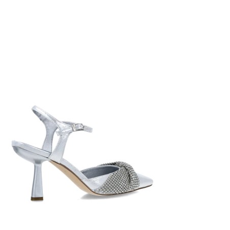 Menbur 24705 Décolleté Donna con Cinturino Lurex Argento 