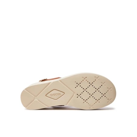 Geox D XAND VIT.LISCIO Sandali Donna In Vera Pelle Con Cinturino Cuoio