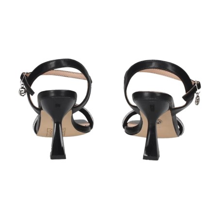 Gold & Gold GY375 Sandali Donna Tacco Alto con Strass Nero