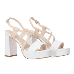 Gold & Gold GD 86 Sandali Donna Tacco Alto con Cinturino Bianco Nude 2