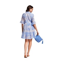 Iconique IC24-057 SANDRA Maxi Shirt Dress Multicolor Azzurro