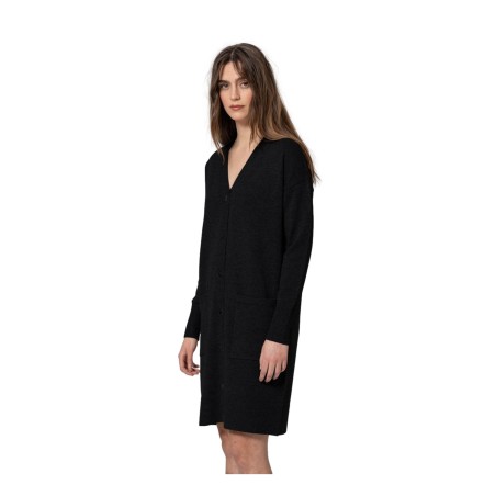 Gattinoni GK04 Cardigan Basic Donna con Scollo a V Lungo Nero