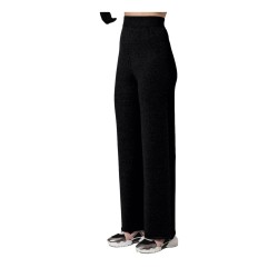 Gattinoni GK09 Pantalone Palazzo Basic in Maglia Donna Nero 2