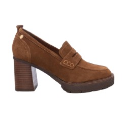 Carmela 161857 Mocassino Donna con Tacco Alto In Camoscio Camel