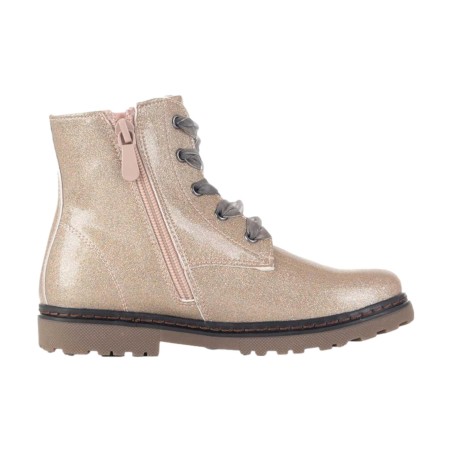 XTI Kids 151091 Stivaletto Bambina Farfalla in Vernice Glitter con Zip e Lacci Nude
