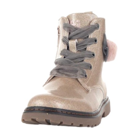 XTI Kids 151091 Stivaletto Bambina Farfalla in Vernice Glitter con Zip e Lacci Nude