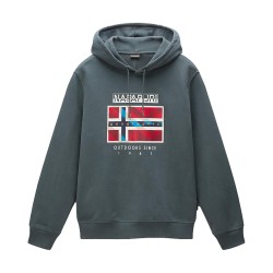 Napapijri NP0A4IBDG1S1 B-DOREES H Felpa Uomo Con Cappuccio Cotone Felpato Green Urban 2