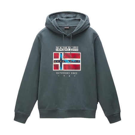 Napapijri NP0A4IBDG1S1 B-DOREES H Felpa Uomo Con Cappuccio Cotone Felpato Green Urban